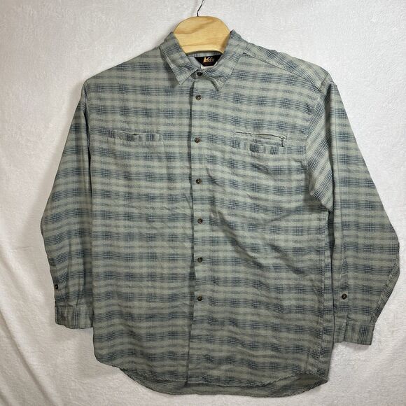 REI Shirt Long Sleeve Button Down Men’s Size XLT Vented Outdoor Hike Camp Green - Picture 1 of 14